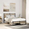 vidaXL Metallbett ohne Matratze Sonoma-Eiche 120x200 cm
