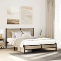 vidaXL Metallbett ohne Matratze Sonoma-Eiche 140x200 cm