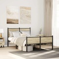 vidaXL Metallbett ohne Matratze Sonoma-Eiche 120x200 cm