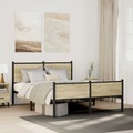 vidaXL Metallbett ohne Matratze Sonoma-Eiche 140x200 cm