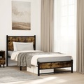 vidaXL, vidaXL Metallbett ohne Matratze Räuchereiche 90x200 cm
