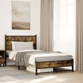 vidaXL Metallbett ohne Matratze Räuchereiche 100x190 cm