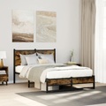 vidaXL Metallbett ohne Matratze Räuchereiche 120x190 cm