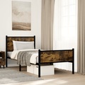 vidaXL Metallbett ohne Matratze Räuchereiche 80x200 cm