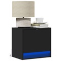 vidaXL Wand-Nachttische mit LED-Leuchten 2 Stk. Schwarz