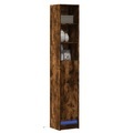 vidaXL LED-Sideboard Räuchereiche 36x32,5x200 cm Holzwerkstoff