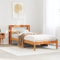 vidaXL Massivholzbett mit Kopfteil Wachsbraun 75x190 cm Kiefer