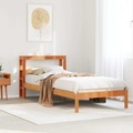 vidaXL Massivholzbett mit Kopfteil Wachsbraun 90x200 cm Kiefer