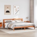 vidaXL Massivholzbett mit Kopfteil Wachsbraun 180x200 cm Kiefer
