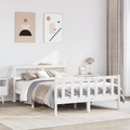 vidaXL Massivholzbett ohne Matratze Weiß 160x200 Kiefernholz