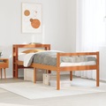 vidaXL Massivholzbett mit Kopfteil Wachsbraun 75x190 cm Kiefer