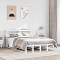 vidaXL Massivholzbett ohne Matratze Weiß 160x200 Kiefernholz