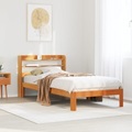 vidaXL Massivholzbett ohne Matratze Wachsbraun 90x190 cm Kiefernholz