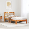 vidaXL Massivholzbett ohne Matratze Wachsbraun 90x200 Kiefernholz