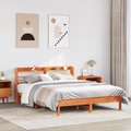 vidaXL Massivholzbett ohne Matratze Wachsbraun 135x190 cm Kiefernholz