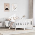 vidaXL Massivholzbett ohne Matratze Weiß 135x190 cm Kiefernholz