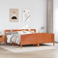 vidaXL Massivholzbett ohne Matratze Wachsbraun 180x200 Kiefernholz