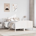 vidaXL Massivholzbett ohne Matratze Weiß 160x200 Kiefernholz