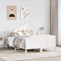 vidaXL Massivholzbett ohne Matratze Weiß 140x200 cm Kiefernholz