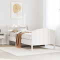 vidaXL Massivholzbett ohne Matratze Weiß 100x200 cm Kiefernholz
