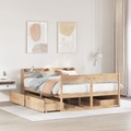 vidaXL Massivholzbett ohne Matratze 135x190 cm Kiefernholz