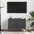 vidaXL TV-Schrank Schwarz 68x39x50,5 cm Stahl