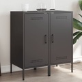 vidaXL Sideboards 2 Stk. Schwarz 36x39x79 cm Kaltgewalzter Stahl