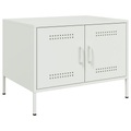 vidaXL Couchtisch Weiß 68x50x50,5 cm Kaltgewalzter Stahl
