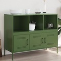 vidaXL Sideboard Olivgrün 100,5x39x79 cm Kaltgewalzter Stahl