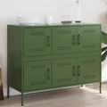 vidaXL Sideboard Olivgrün 100,5x39x79 cm Kaltgewalzter Stahl