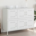 vidaXL Sideboard Weiß 100,5x39x79 cm Kaltgewalzter Stahl