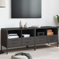 vidaXL TV-Schränke 2 Stk. Schwarz 68x39x50,5 cm Kaltgewalzter Stahl