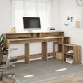vidaXL LED-Schreibtisch Artisan-Eiche 200x104x91 Holzwerkstoff