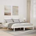 vidaXL Massivholzbett Extra Lang ohne Matratze Weiß 140x220 cm