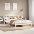 vidaXL Massivholzbett ohne Matratze Weiß 160x200 Kiefernholz