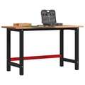 vidaXL, vidaXL Werkbank Hellbraun 140x60x81,5 cm Massivholz Eiche