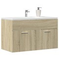 vidaXL Waschbeckenunterschrank Sonoma-Eiche 90x38,5x46 Holzwerkstoff