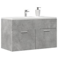 vidaXL Waschbeckenunterschrank Betongrau 90x38,5x46 Holzwerkstoff