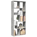 vidaXL Raumteiler-Bücherregal Betongrau 67x25x161,5 cm Holzwerkstoff