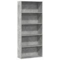 vidaXL Bücherregal Betongrau 80x30x189 cm Holzwerkstoff