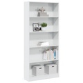 vidaXL Bücherregal Hochglanz-Weiß 80x24x176 cm Holzwerkstoff
