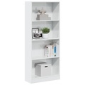 vidaXL Bücherregal Hochglanz-Weiß 60x24x143 cm Holzwerkstoff