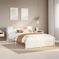vidaXL Massivholzbett mit Regal ohne Matratze Weiß 160x200 cm Kiefer