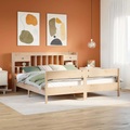 vidaXL Massivholzbett mit Regal ohne Matratze 180x200 cm Kiefer