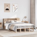 vidaXL Massivholzbett mit Regal ohne Matratze 150x200 cm Massivholz