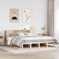 vidaXL Massivholzbett mit Regal ohne Matratze 180x200 cm Massivholz