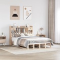 vidaXL Massivholzbett mit Regal ohne Matratze 140x190 cm Kiefernholz