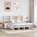 vidaXL Massivholzbett mit Regal ohne Matratze 180x200 cm Massivholz