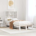 vidaXL Massivholzbett mit Regal ohne Matratze Weiß 90x190 cm