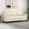 vidaXL B-Ware 3-Sitzer-Sofa Creme 180 cm Kunstleder